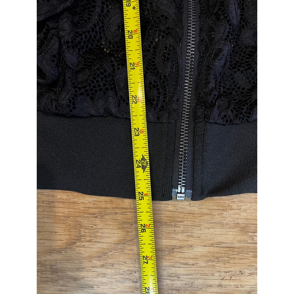 Torrid Black Lace Ruffle Bomber Jacket Size 18/20 Full Zip Whimsygoth NEW‎ - Picture 8 of 9